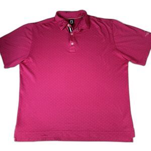 FootJoy FJ Polo Shirt Mens L Polka Dot Geometric "Palmer Legends Country Club”